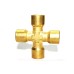 Brass Cross Four Way Adapter Female